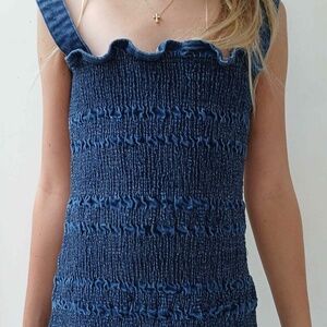 Urban Outfitters Denim Ruffle Dress Girls